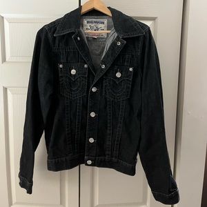 True Religion Black Denim Jacket with T-Shirt